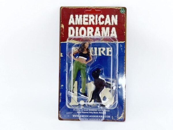 Lowriderz Figurine IV and a Dog for 1/18 Scale Models by American Diorama 76276