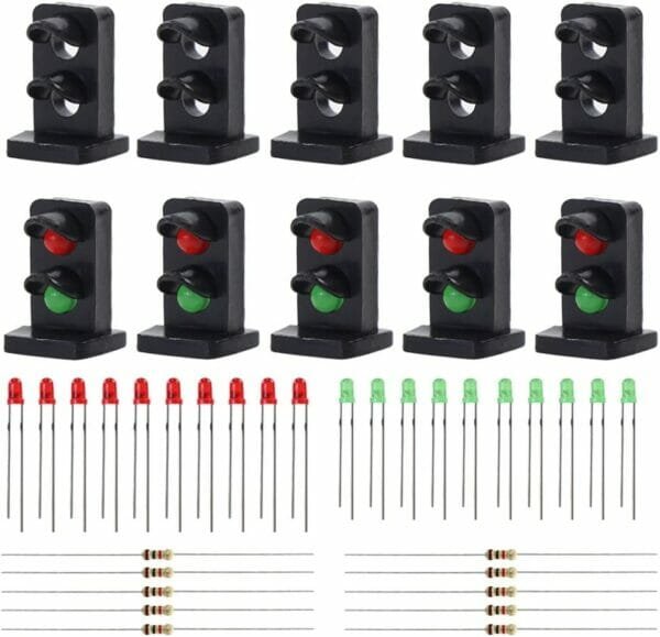 10 Sets Target Faces with LEDs Railway Dwarf Signal HO OO Scale 2 Aspects JTD19