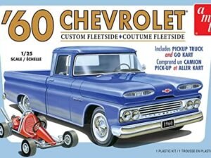 AMT 1960 Chevy Custom Fleetside Pickup w-Go Kart 1:25 Scale Model Kit