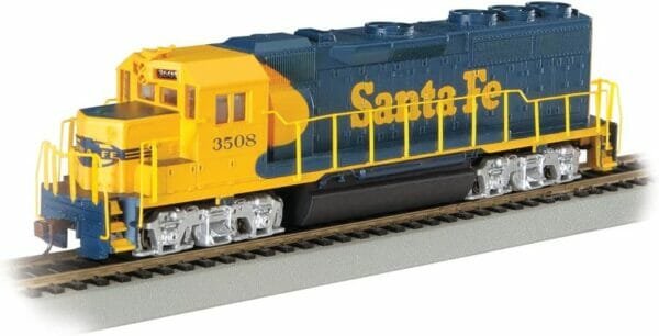 Bachmann Industries EMD GP40 DCC Equipped Locomotive Santa Fe #3508 HO Scale Train Car, Blue/Yellow