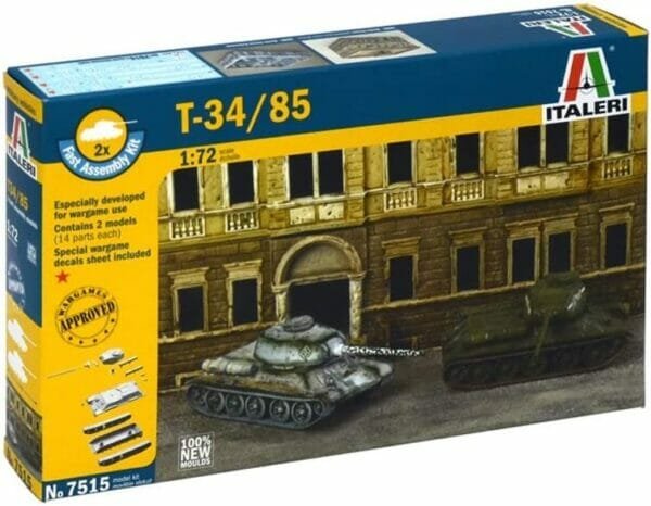 Italeri 510007515 - 1:72 Russian Tank T-34/85 Fast Assembly Kit