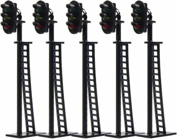 JTD04 5pcs Model Railway 3-Light Block Signals G/Y/R HO Scale 6.8cm 12V Led New