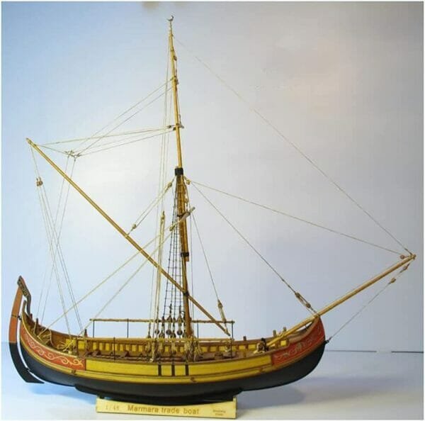 Lllunimon 1/48 Marmara Trade Boat Classical Turkey Sailboat Model Kit, Wood Assembly Ship Handmade Crafts