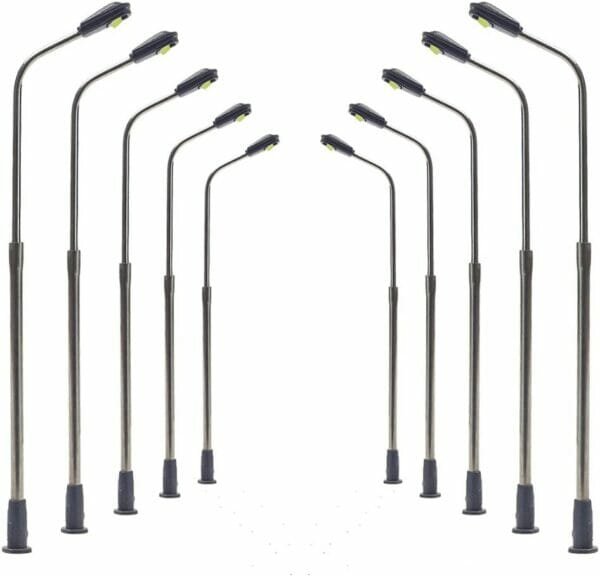 LQS06 10pcs Model Railway Train Lamp Post Street Lights Bright White Lamps N Scale LEDs New