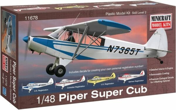 Minicraft Piper Super Cub Airplane Model Kit (1/48 Scale)