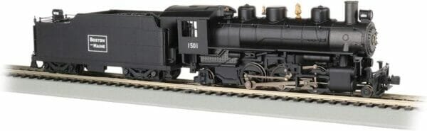 Prairie 2-6-2 Steam Locomotive w/Smoke & Tender - Boston & Maine #1501 - HO Scale