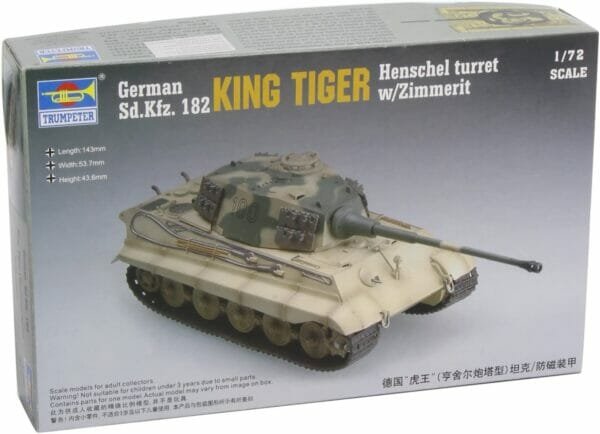 Trumpeter 1/72 German SdKfz 182 King Tiger Tank with Zimmerit (Henschel Turret)