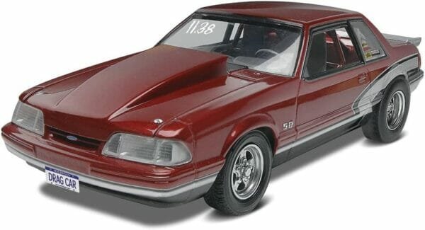 Revell 85-4195 '90 Ford Mustang LX 5.0 Drage Racer Model Car Kit 1:25 Scale 139-Piece Skill Level 5Plastic Model Building Kit, Red